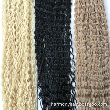 30inch 100 grams long wavy black blonde color in stock heat resistant synthetic crochet hair braids water wave crochet hair